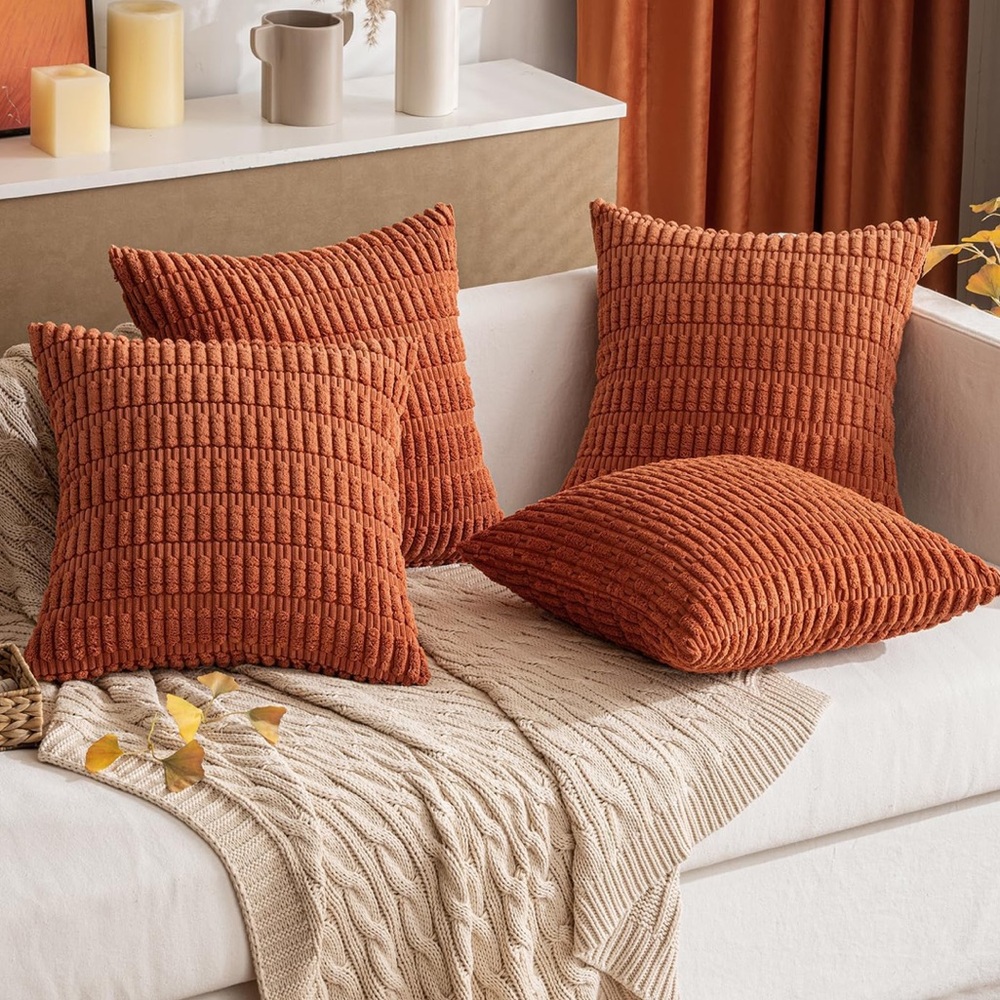 2 Pack Corduroy Throw Pillow Covers